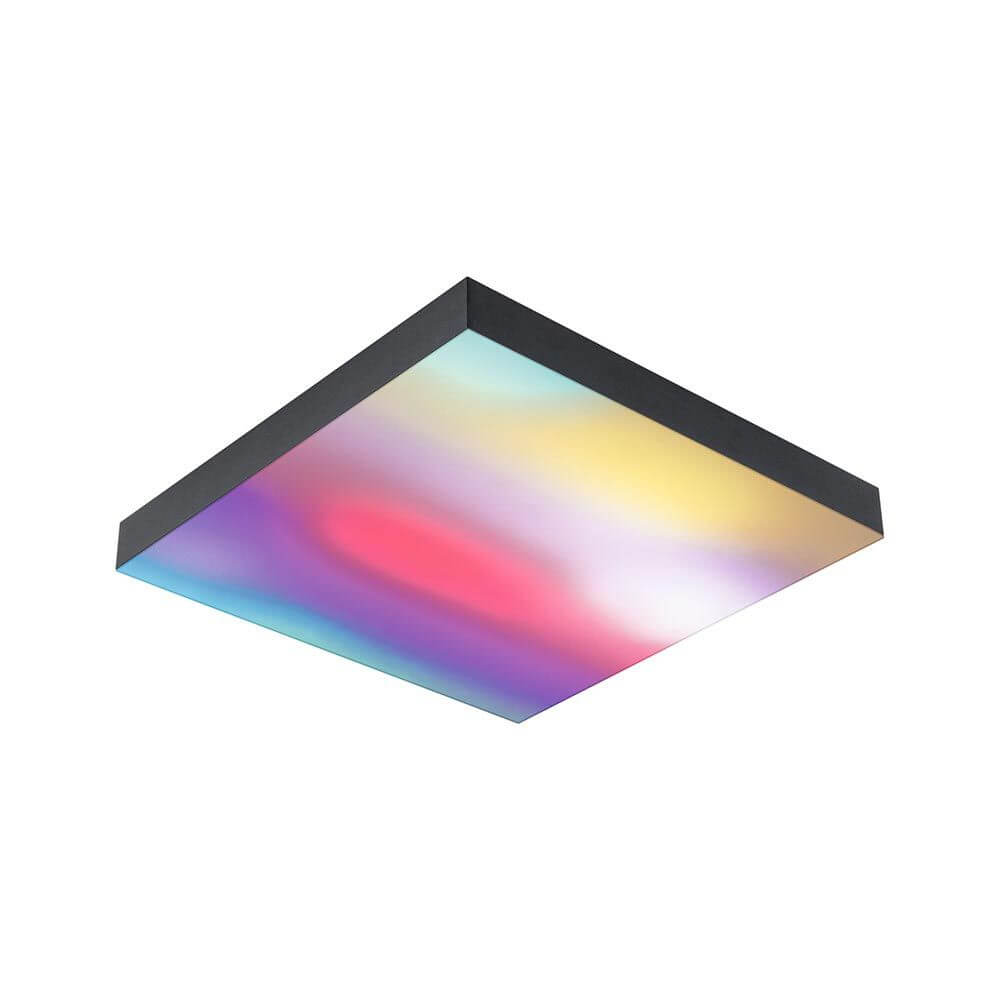 LED Panel Velora Rainbow RGBW Dynamisch 29x29cm in Schwarz mit spektakulären Farbwechsel-Effekten.