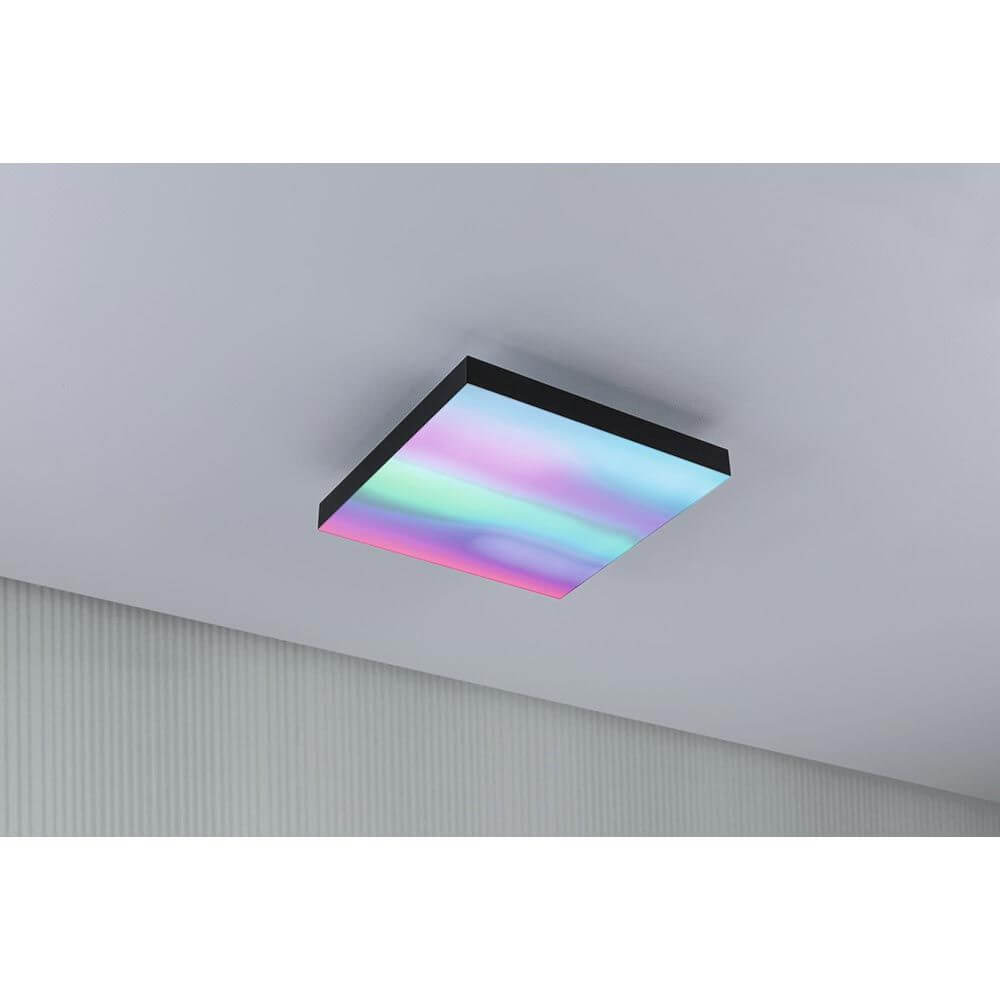 LED Panel Velora Rainbow RGBW Dynamisch 29x29cm mit spektakulären Lichteffekten an der Decke.
