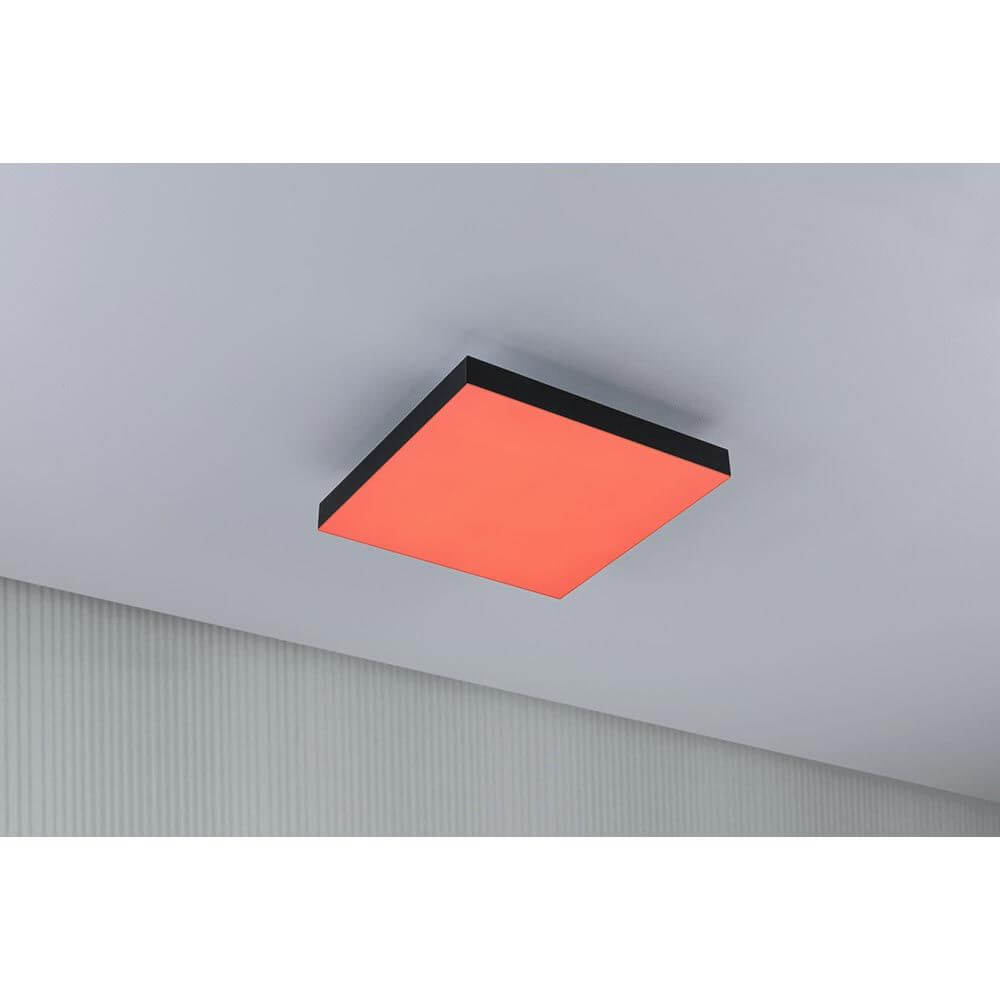 LED Panel Velora Rainbow RGBW Dynamisch 29x29cm in Rot an der Decke montiert