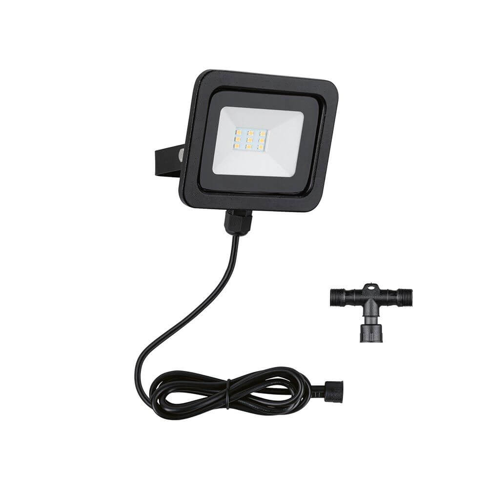 Park + Light LED Außen-Wandstrahler Bimea IP65 Schwarz mit Kabel und Verbindungsteilen