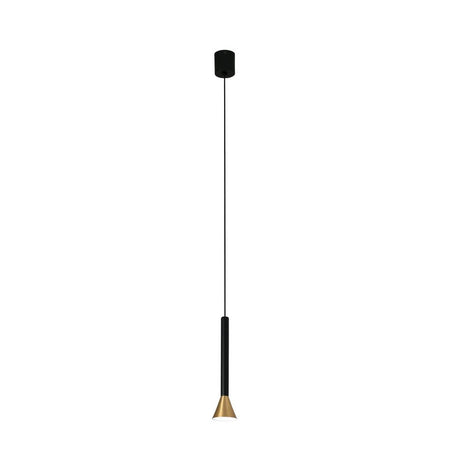 LED Suspension DANKA 6W 3000K couleur or satiné, noir au design moderne.