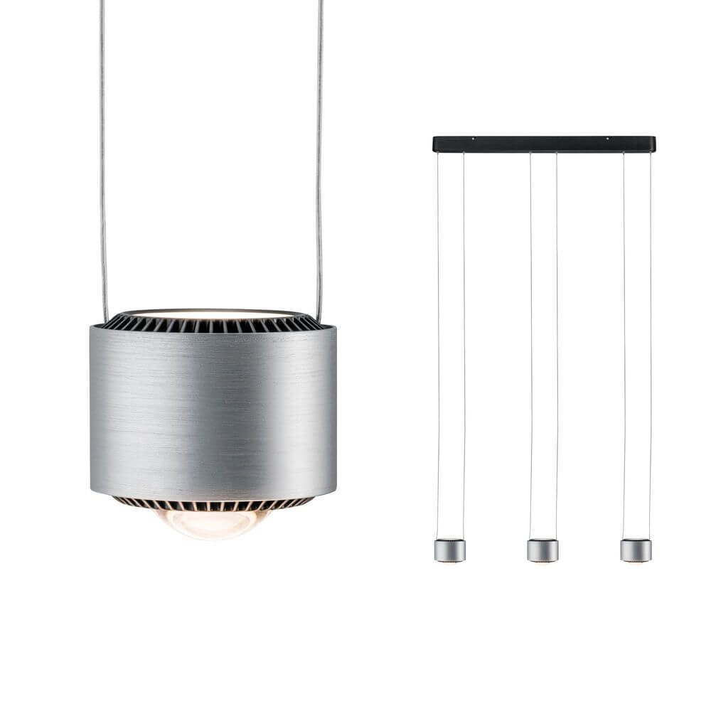 LED Pendelleuchte Aldan 3-flammig 3x9W mit individuellem Pendellängen und dimmbaren Licht.