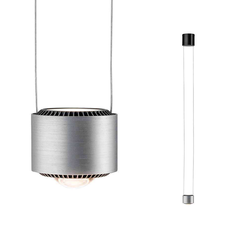 LED Pendelleuchte Aldan Schwarz, Alu-Gebürstet, moderne Technik, elegantes Design, individuell einstellbare Pendellänge.