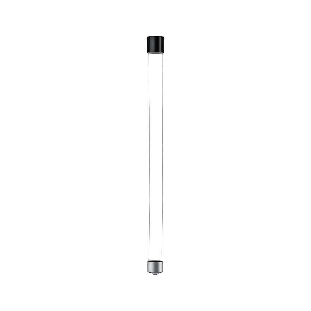 LED Pendelleuchte Aldan Schwarz, Alu-Gebürstet mit klarem Glaskörper und eleganten Details