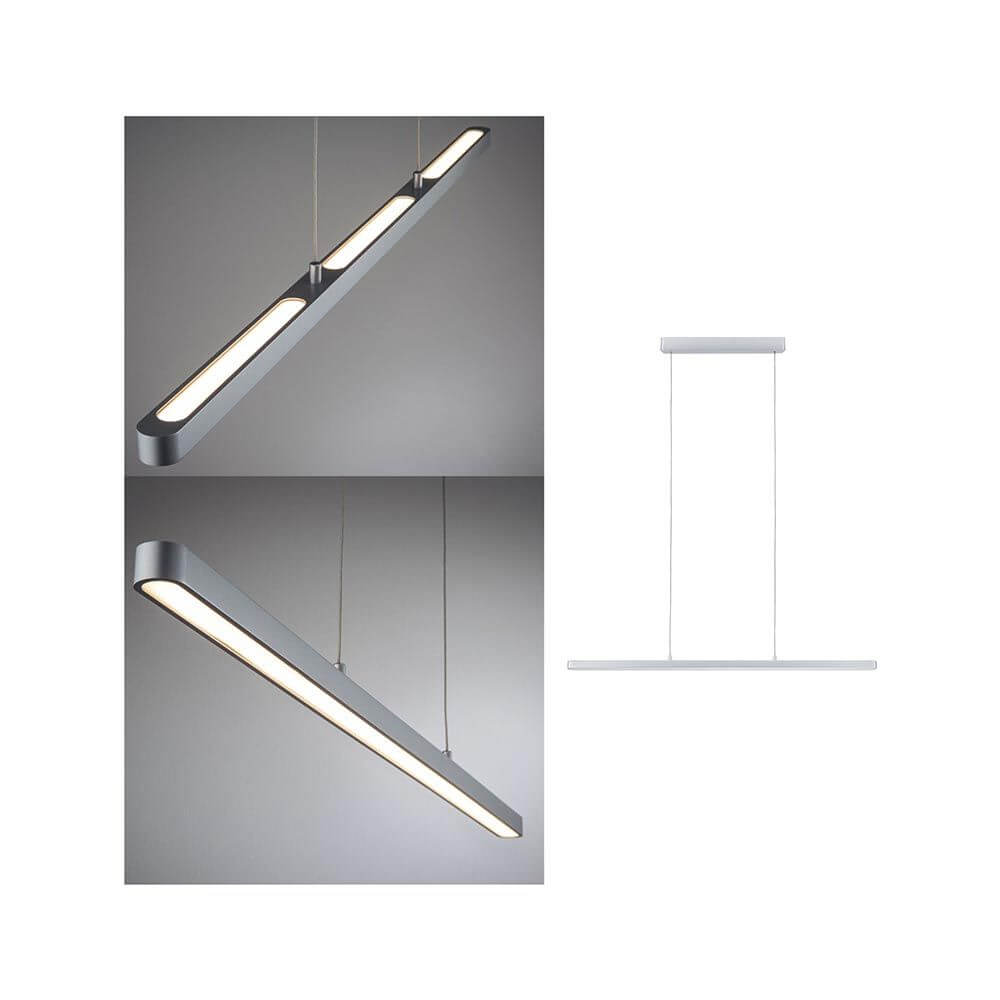 LED Pendelleuchte Lento 100cm in modernem Design mit höhenverstellbarem Chromfinish und gleichmäßiger Lichtabgaben.