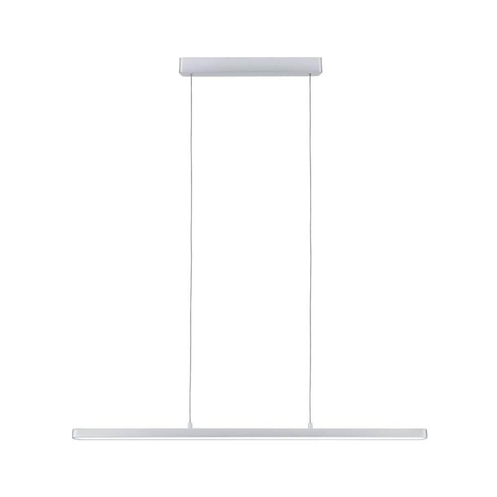 LED Pendelleuchte Lento CCT-Dimmbar 2700-6000K Weiß in modernem Design, höhenverstellbar und mit Chrom matt.