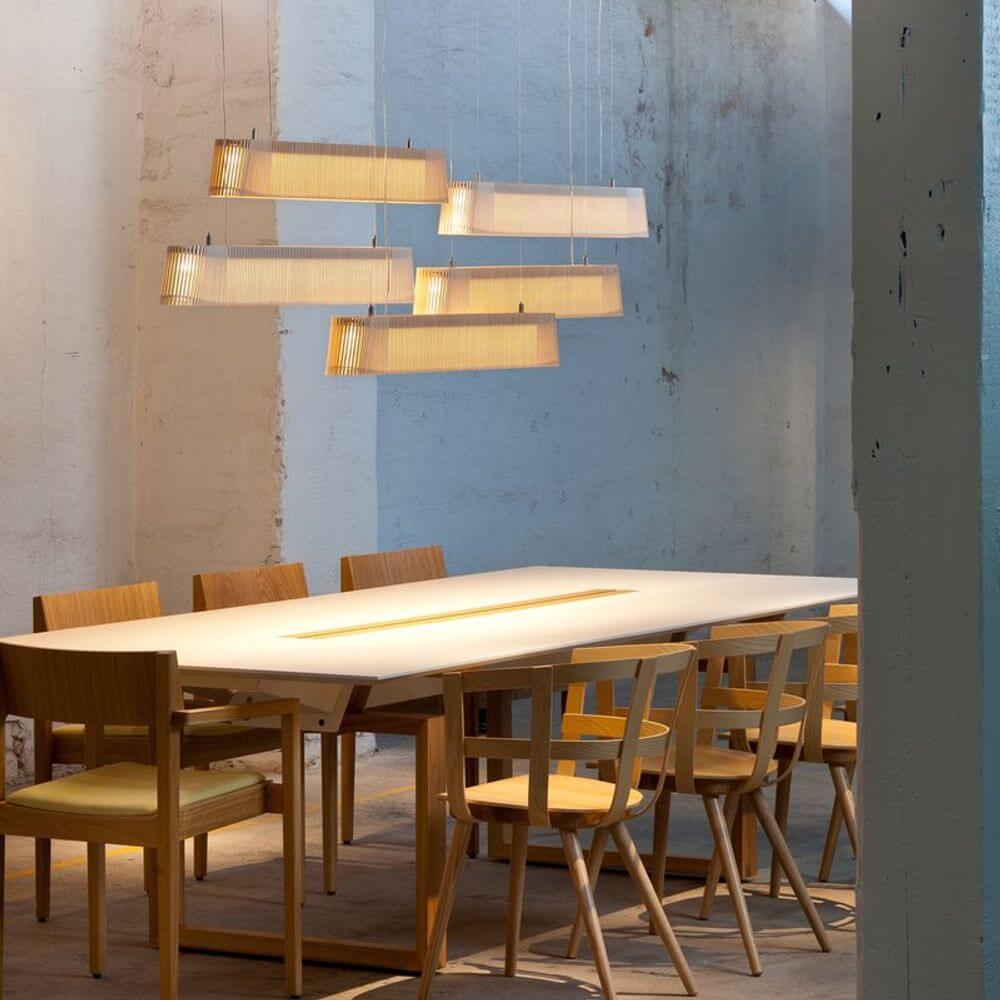 LED Pendelleuchte Owalo 7000 aus Holz 100cm