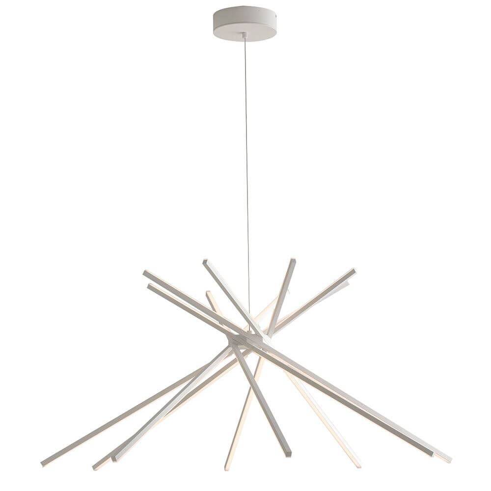 LED Pendelleuchte Shanghai Weiß mit geraden LED-Stäben in modernem Design und eleganter Ausstrahlung.