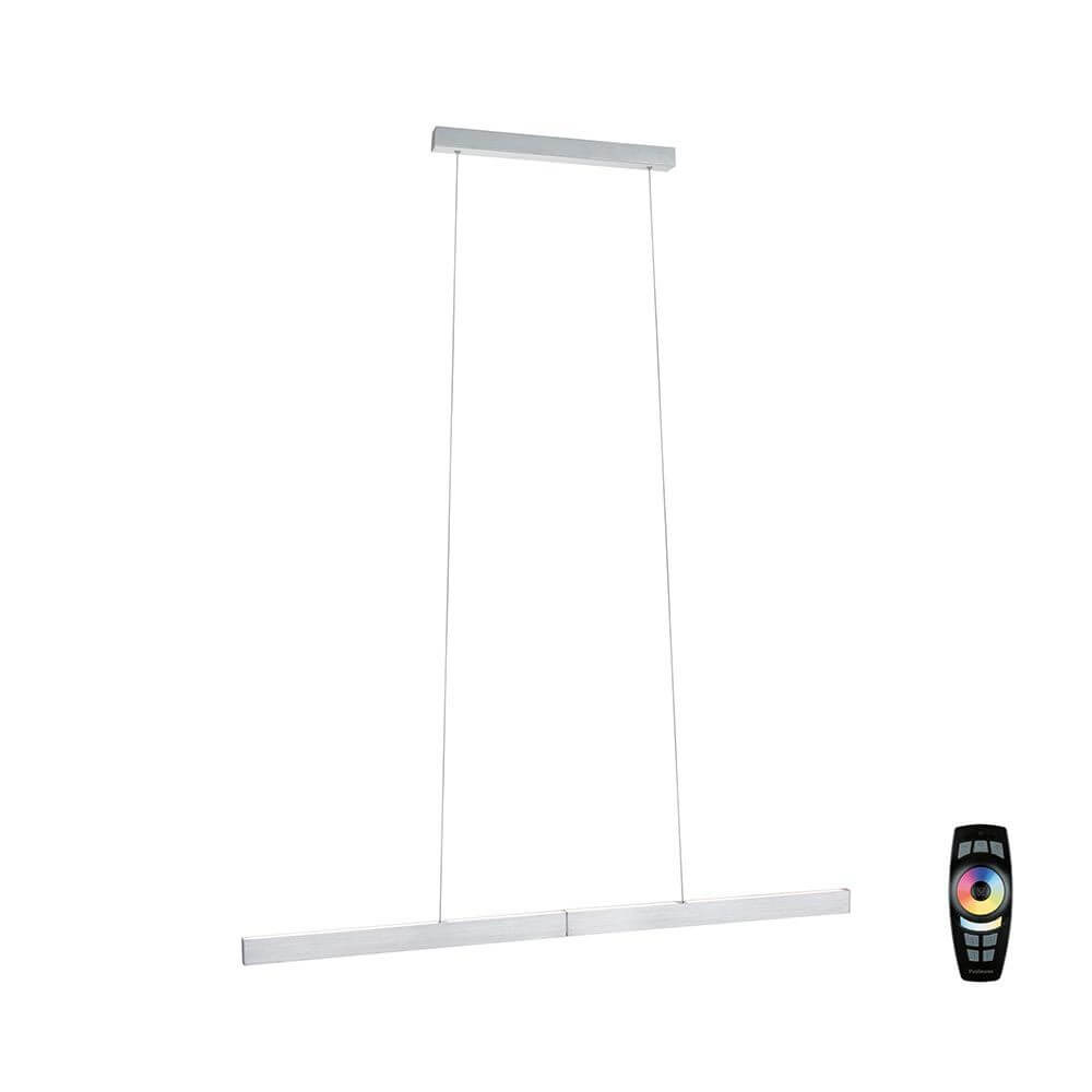 LED Pendelleuchte Smart Home Zigbee Aptare Alu-Gebürstet mit Fernbedienung und verstellbarer Höhe.