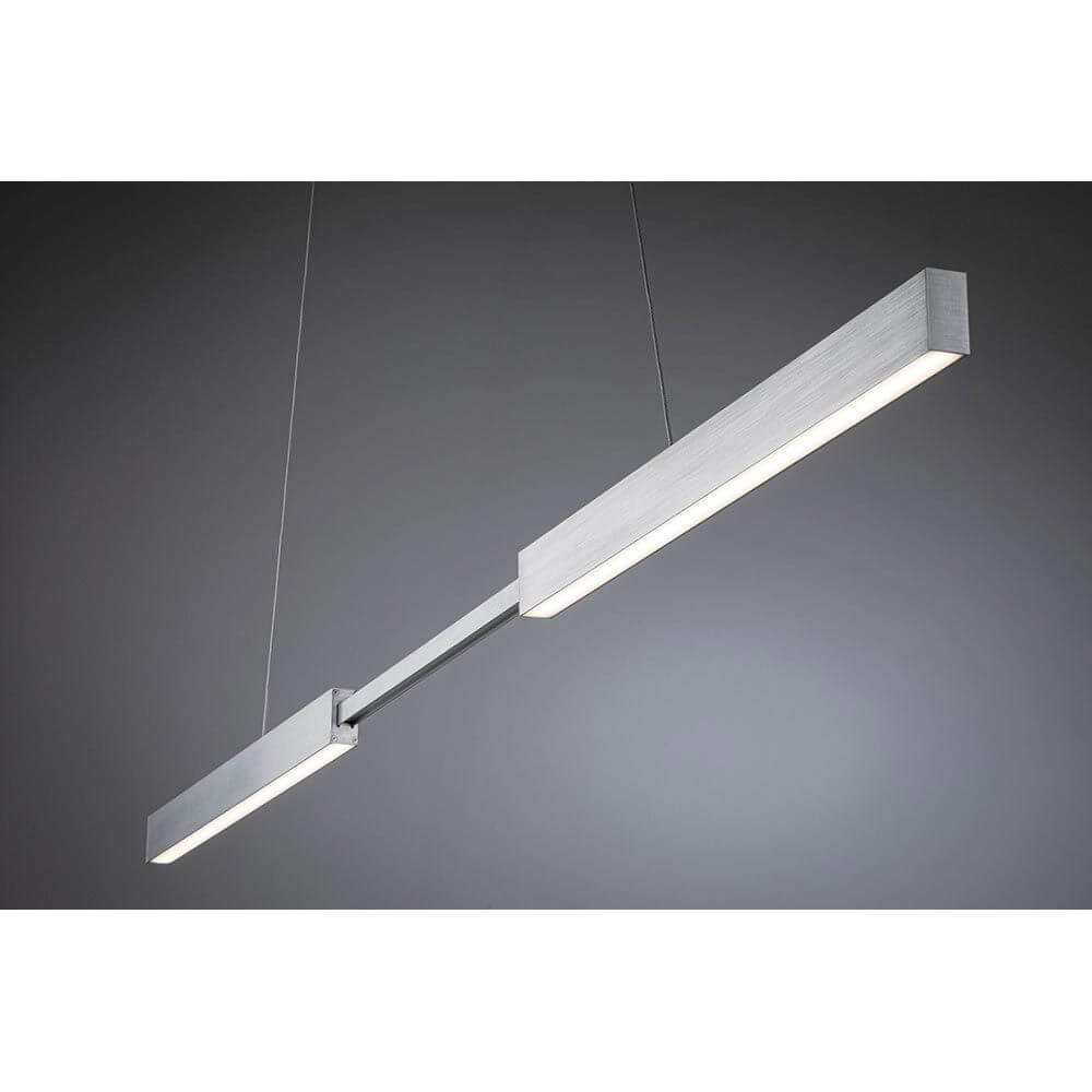 LED Pendelleuchte Smart Home Zigbee Aptare Alu-Gebürstet mit modernen Design und dimmbarer Beleuchtung.
