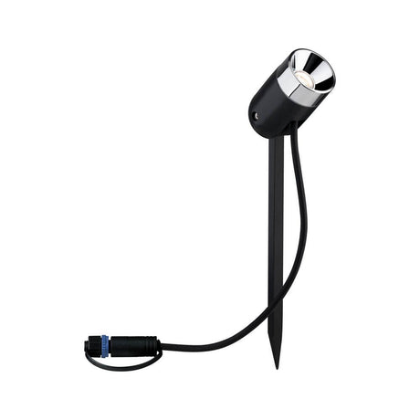 LED Projecteur Plug & Shine Pike 3000K 24V 40° anthracite pour l’éclairage extérieur, résistant aux intempéries et réglable de manière flexible.