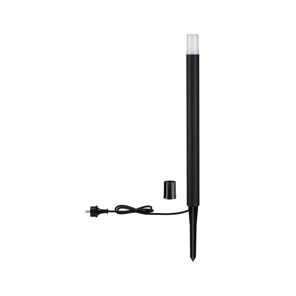 LED Weg- & Pollerleuchte Flarea 60cm Schwarz IP65 mit Stromkabel und Erdspiess für einfache Installation.