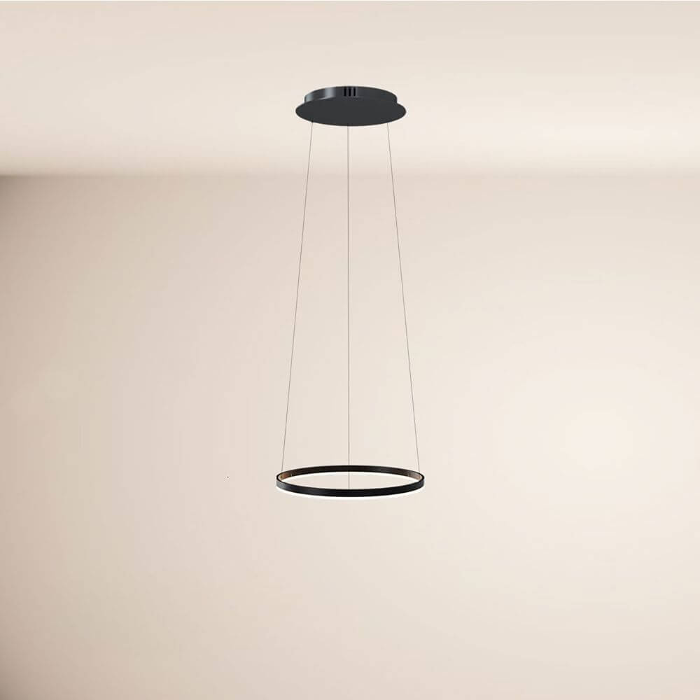 s.luce LED Ring Pendelleuchte Ø 40cm mit minimalistischen Design und eleganter Abhängung.