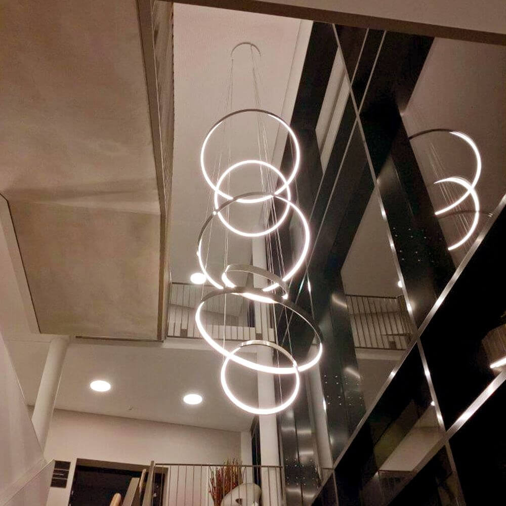 s.luce Made LED ring XL pendant luminaire staircase Dimmable RAL