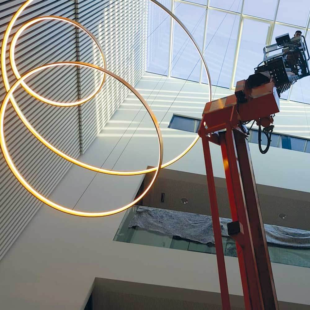 s.luce Made LED ring XL pendant luminaire staircase Dimmable RAL