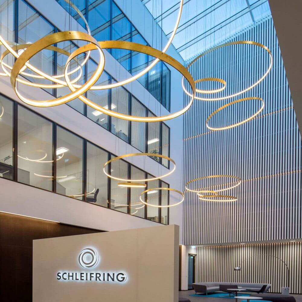 s.luce Made LED ring XL pendant luminaire staircase Dimmable RAL