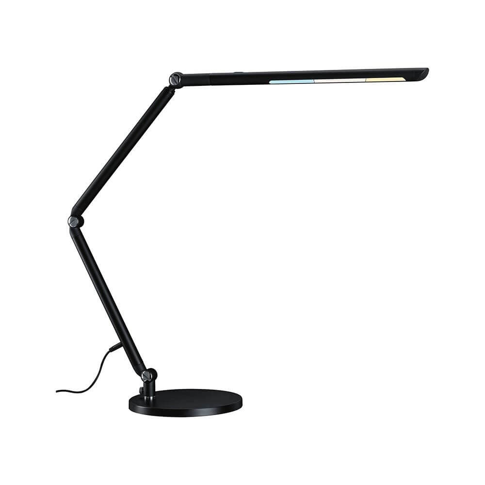 FlexBar LED Schreibtischleuchte in Schwarz mit dimmbarer Tunable White-Funktion und beweglichem Flexarm.