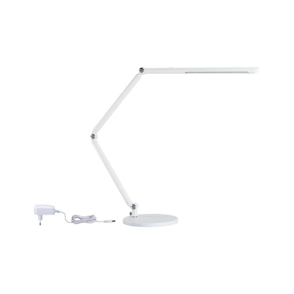 LED Schreibtischleuchte FlexBar Weiß mit verstellbarem Flexarm und 3-Stufen-Dimmer für individuelles Licht.