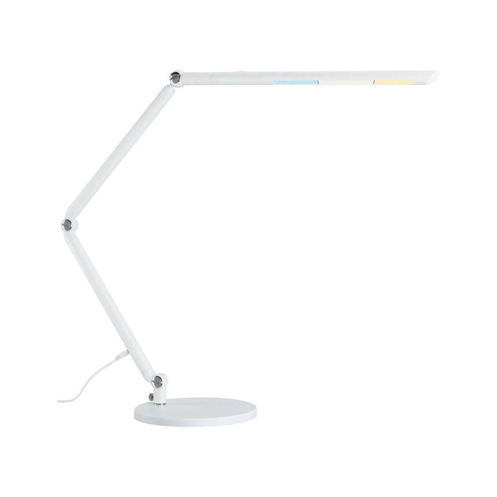 LED Schreibtischleuchte FlexBar Weiß mit flexiblem Arm, 3-Stufen-Dimmer und Touchdimmer für individuelles Licht.