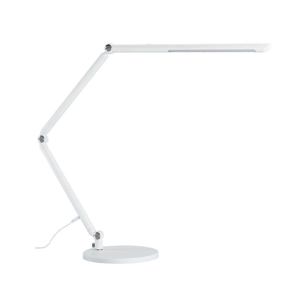 LED Schreibtischleuchte FlexBar in Weiß mit drei Gelenken und Touchdimmer für individuelles Licht