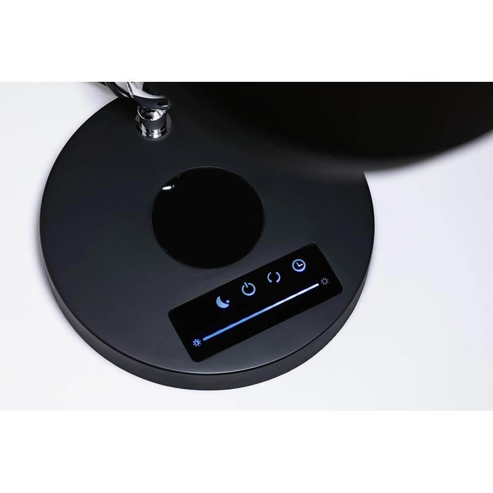 Bedienelemente der LED Schreibtischlampe Numis für dimmbares Licht und CCT-Anpassung.