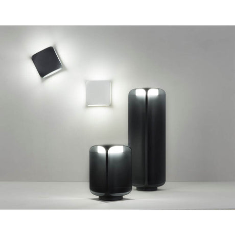 LED BU-OH 26cm bollard light IP65 Dark grey in a modern design with soft light.