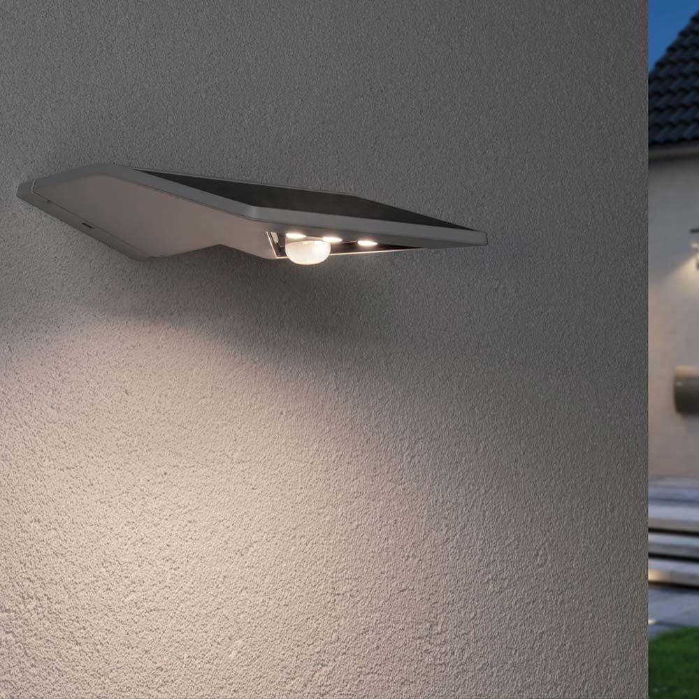 LED Solar Sensor-Wandleuchte Yoko IP44 3000K Weiß