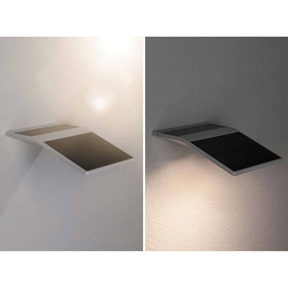 LED Solar Sensor-Wandleuchte Yoko IP44 3000K Weiß