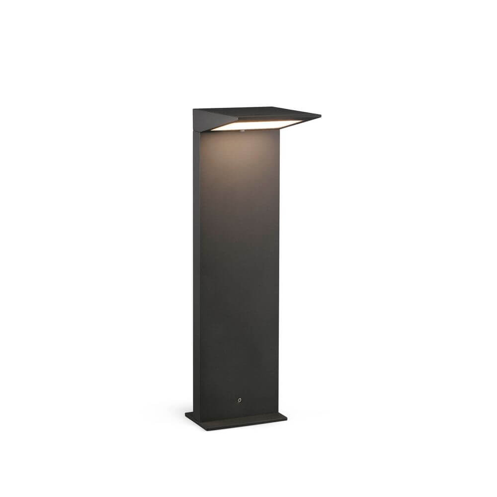 LED Solar Sockelleuchte SOLEIL IP54 Dunkelgrau in modernem Design, ideal für Außenbereiche