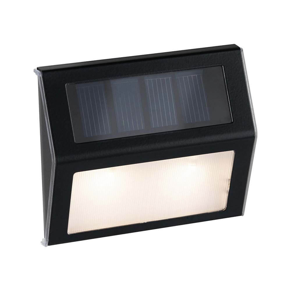 LED Solar Stufen Wand- & Treppenleuchte IP44 3000K Anthrazit - elegante Solarleuchte für die Treppe.