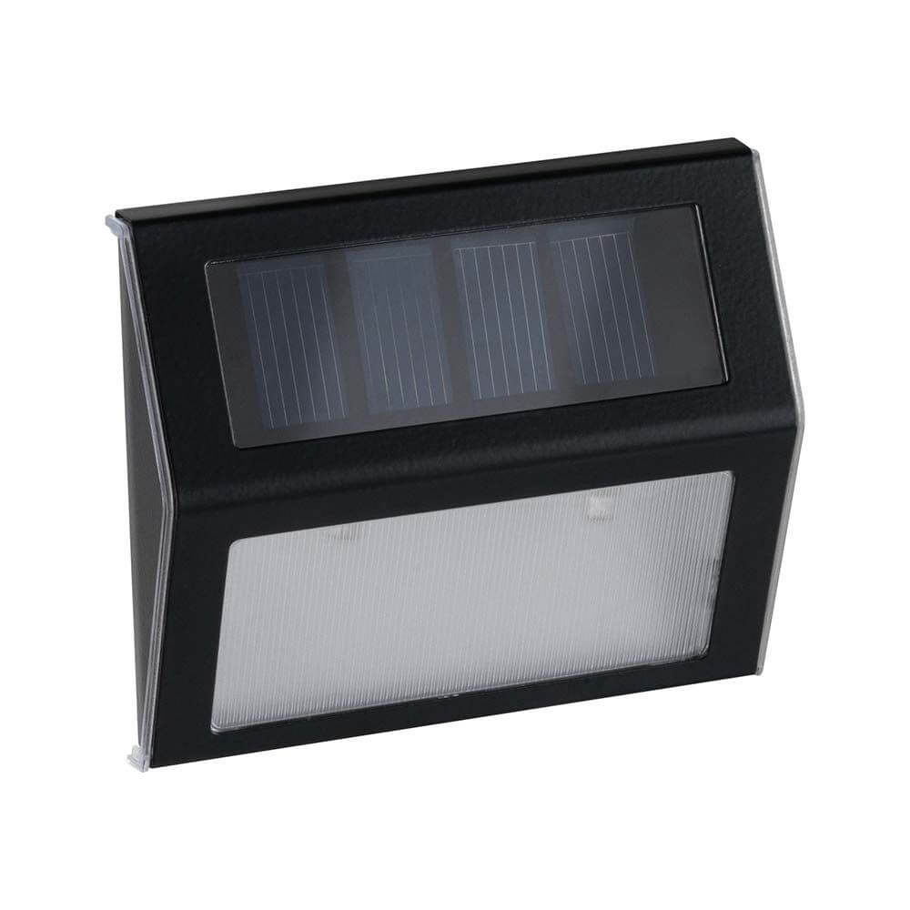 LED Solar Stufen Wand- & Treppenleuchte IP44 3000K Anthrazit - Solarbetriebene Outdoor-Leuchte für Treppen.