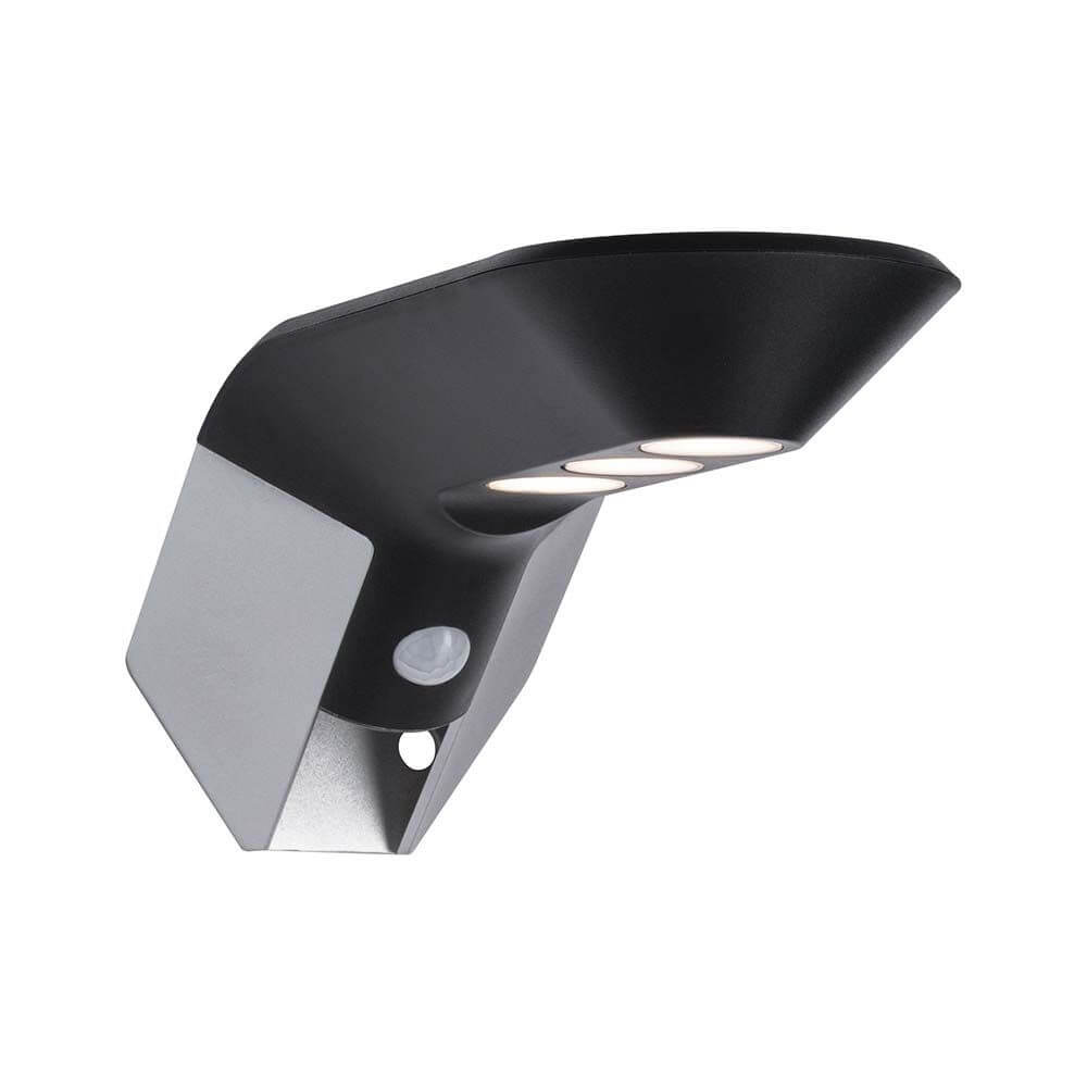 LED Solar Wandlampe Soley mit Bewegungsmelder IP44 3000K Anthrazit