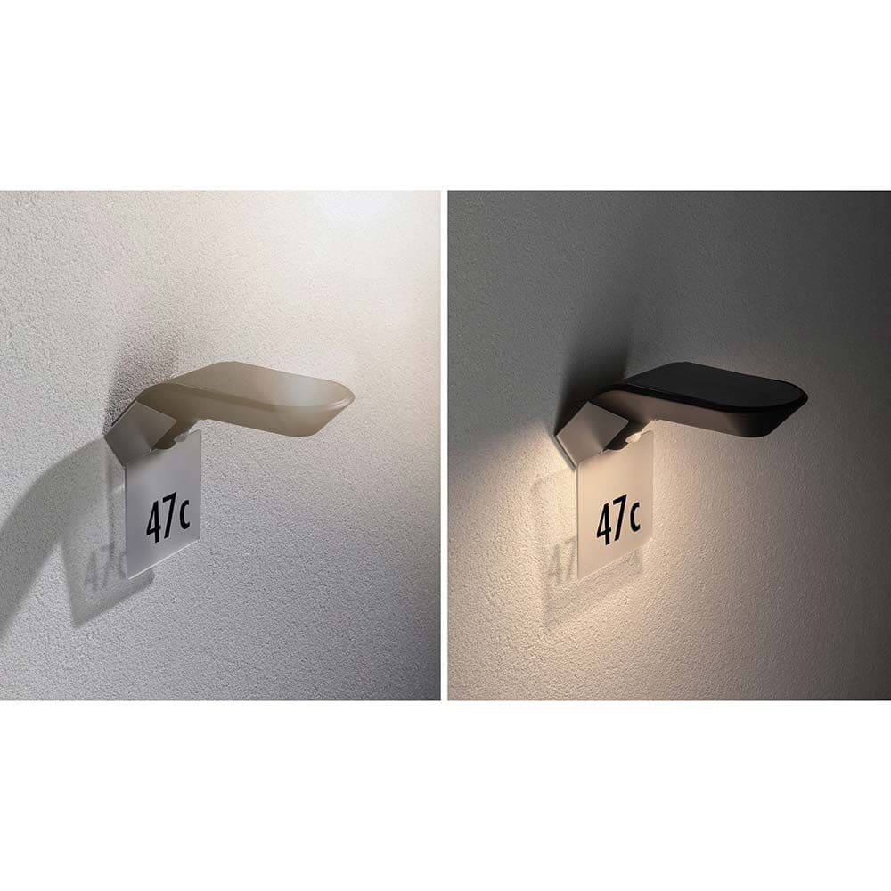 LED Solar Wandlampe Soley mit Bewegungsmelder IP44 3000K Anthrazit