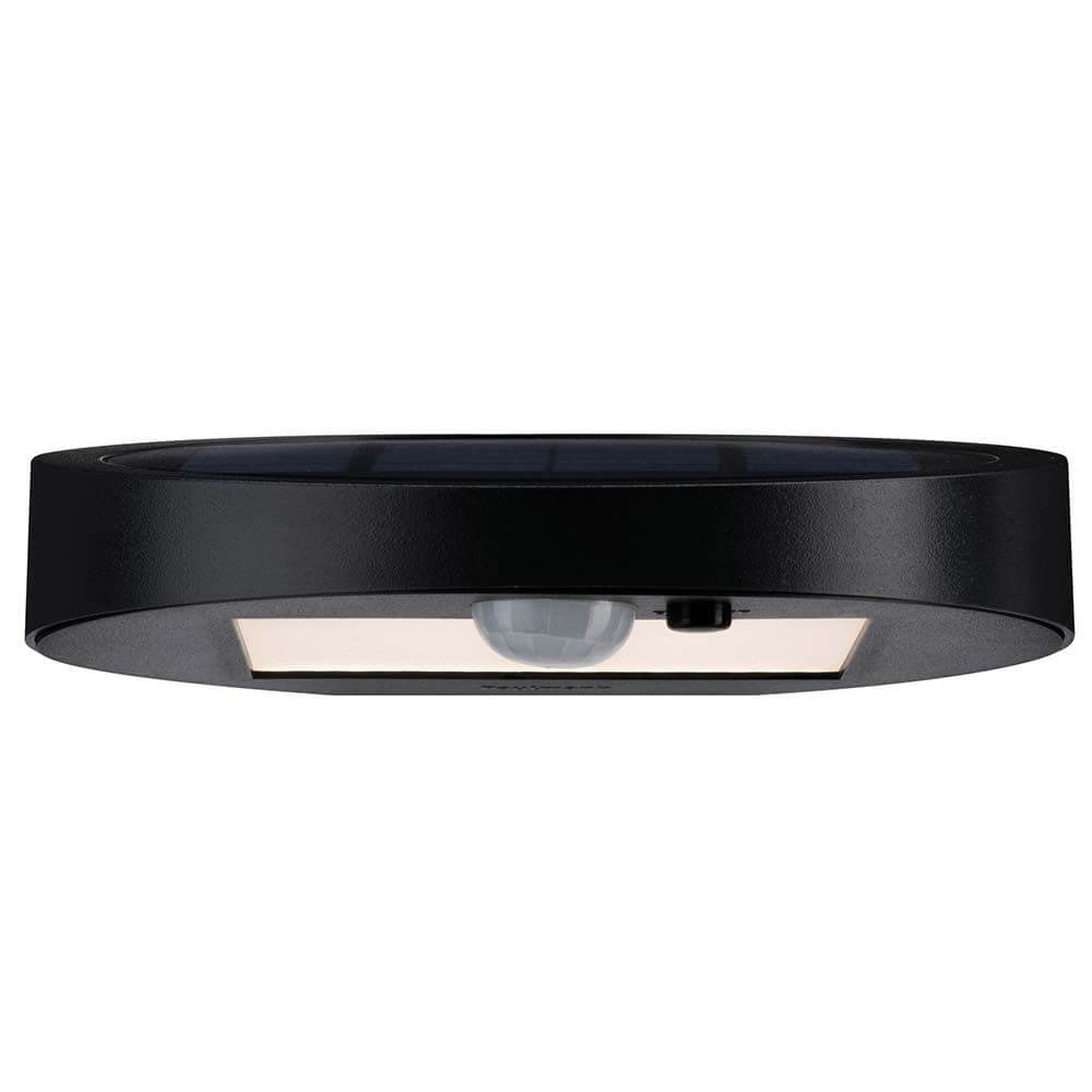 LED Solar Wandleuchte Ryse in Anthrazit mit Sensor, wasserdicht IP44, ideal für Außenbereiche.