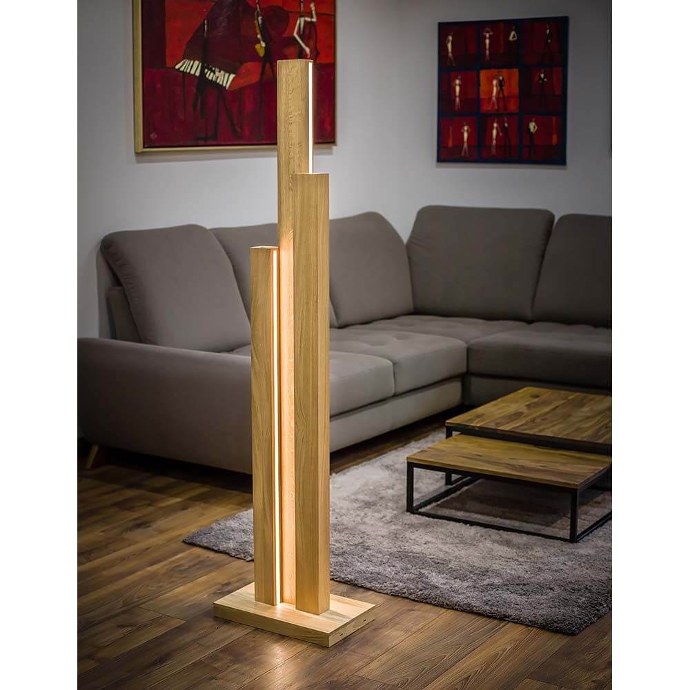 LED Stehlampe Manhattan Touch-Dimmer 3500lm Eiche-Geölt