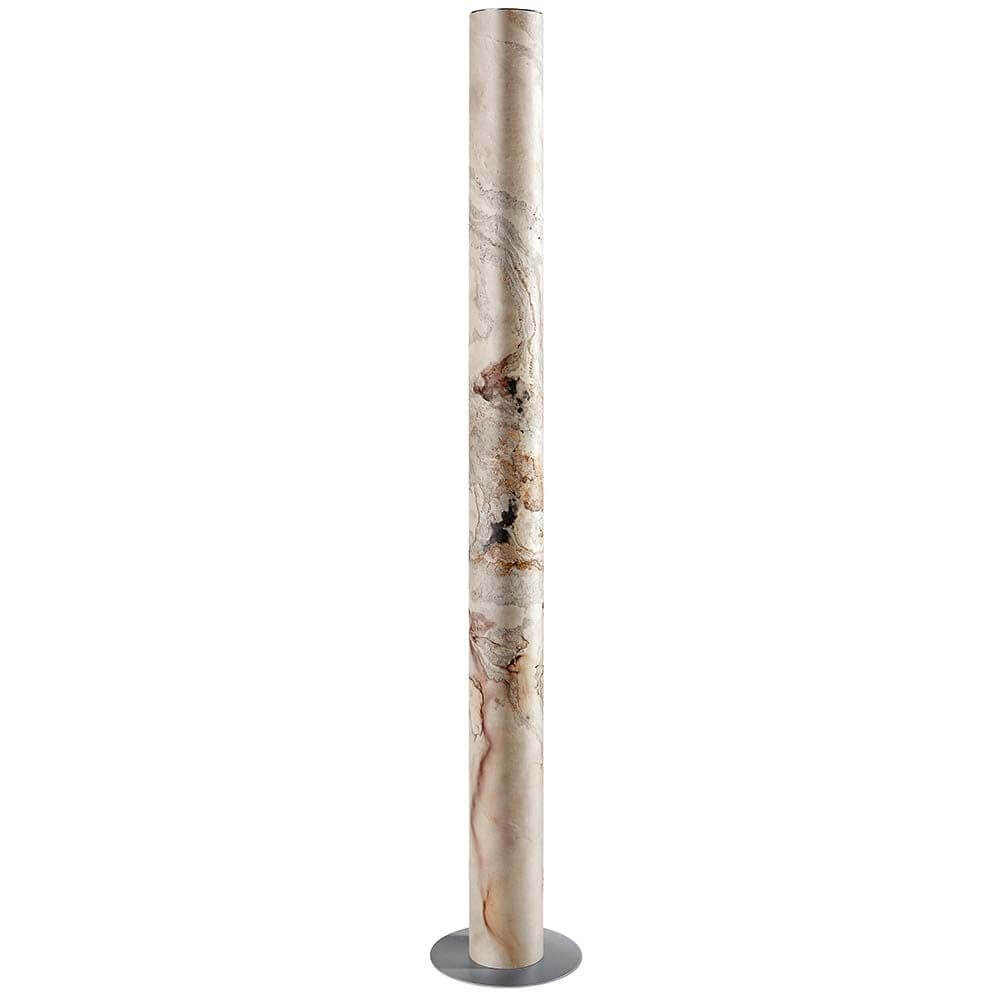 LED Stehleuchte Columna aus Stein Weißperle mit eleganter Steinoptik und minimalistischen Design.