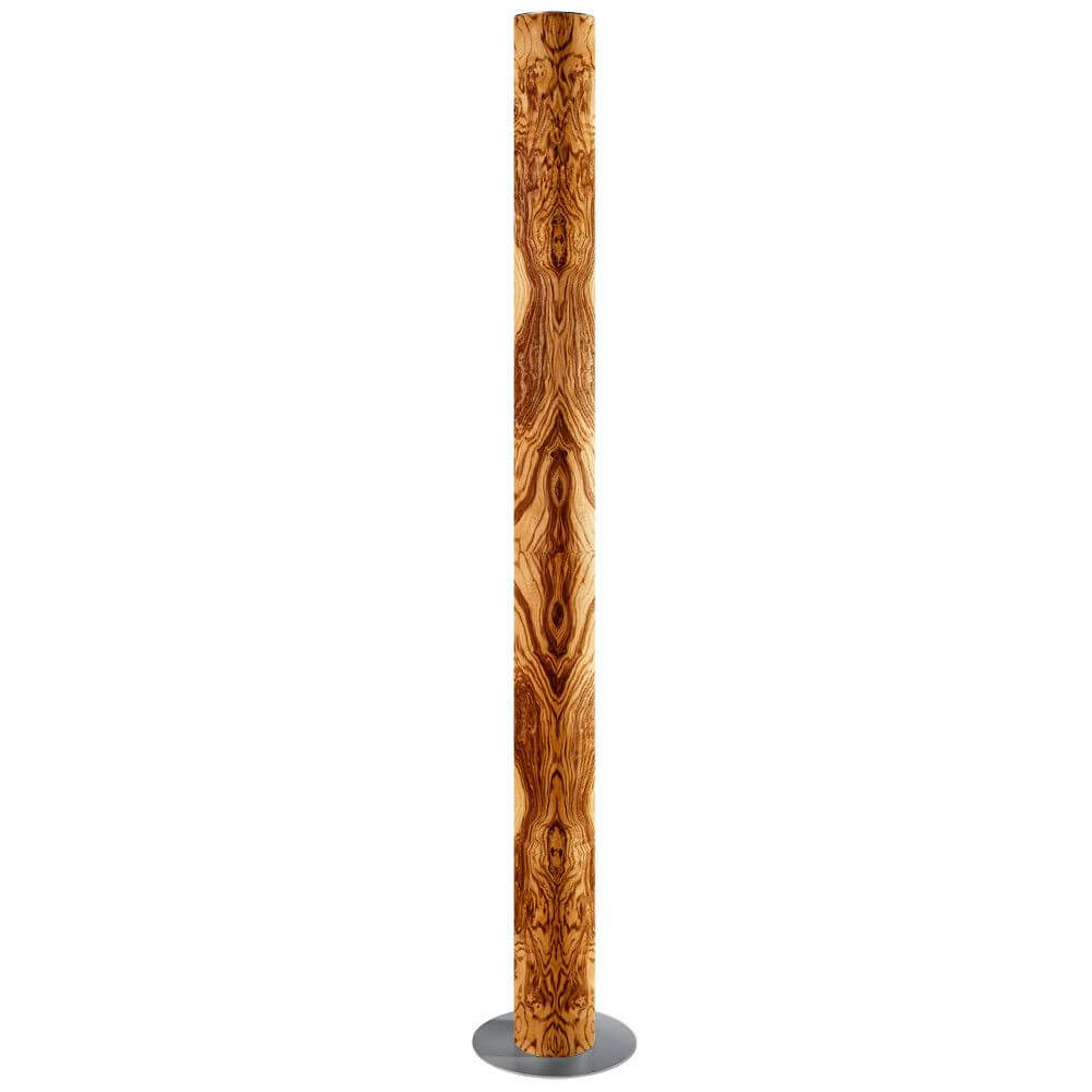 LED Stehleuchte Stein Columna 160cm Olivenmaser aus Holzfurnier, einzigartiges Design und eleganter Stil.