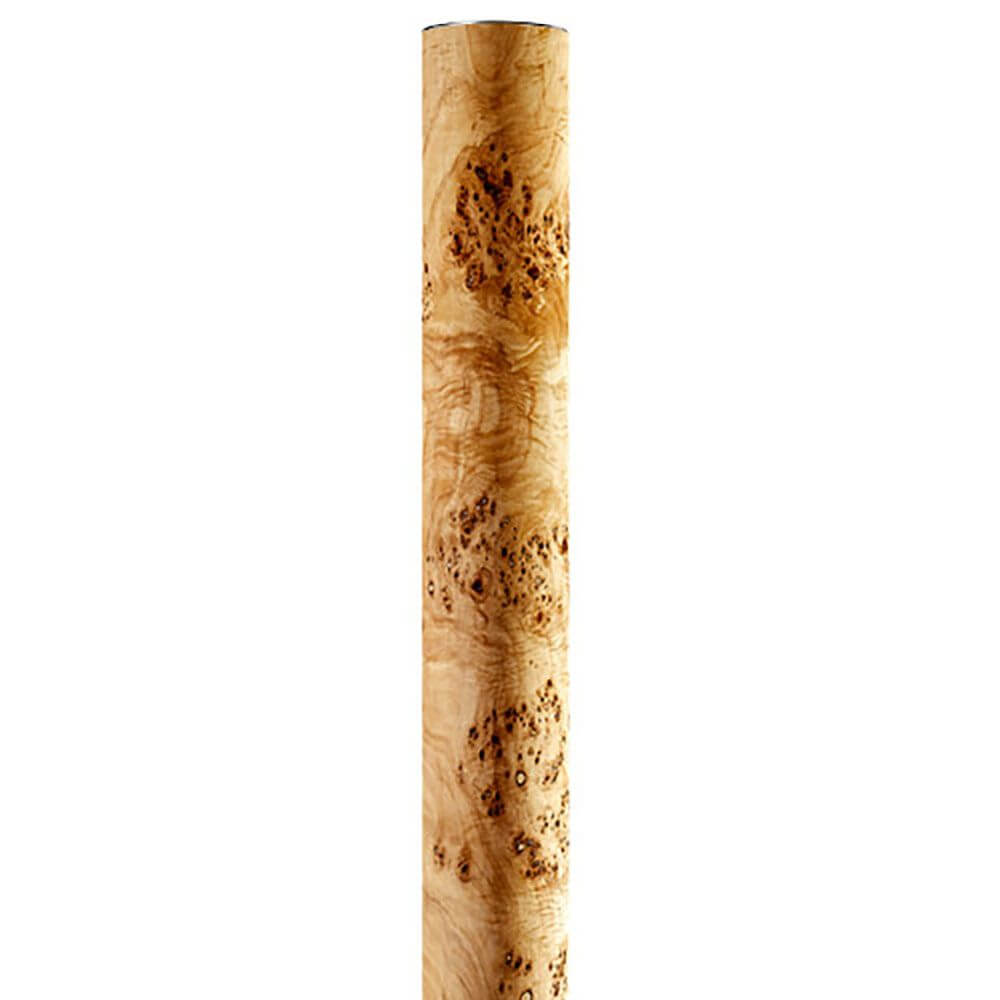 LED Stehleuchte Stein Columna 160cm Pappel - Detailansicht der eleganten Holzstruktur.