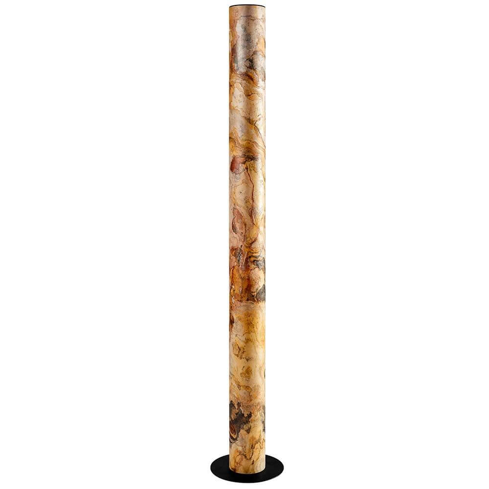 LED Stein-Stehlampe Columna 160cm in minimalistischer Gestaltung mit farbenfrohem Steinfurnier