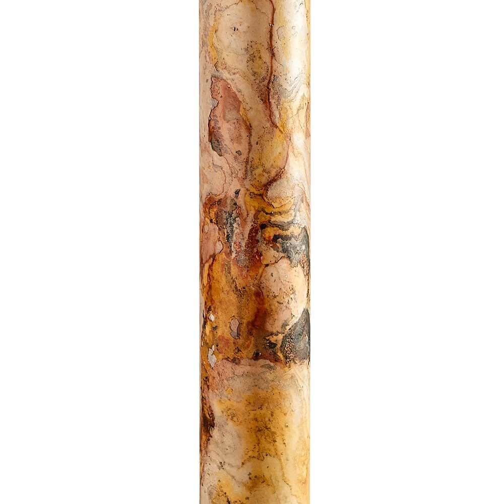Detailansicht der LED Stein-Stehlampe Columna mit mineralischer Oberfläche in warmen Herbsttönen.