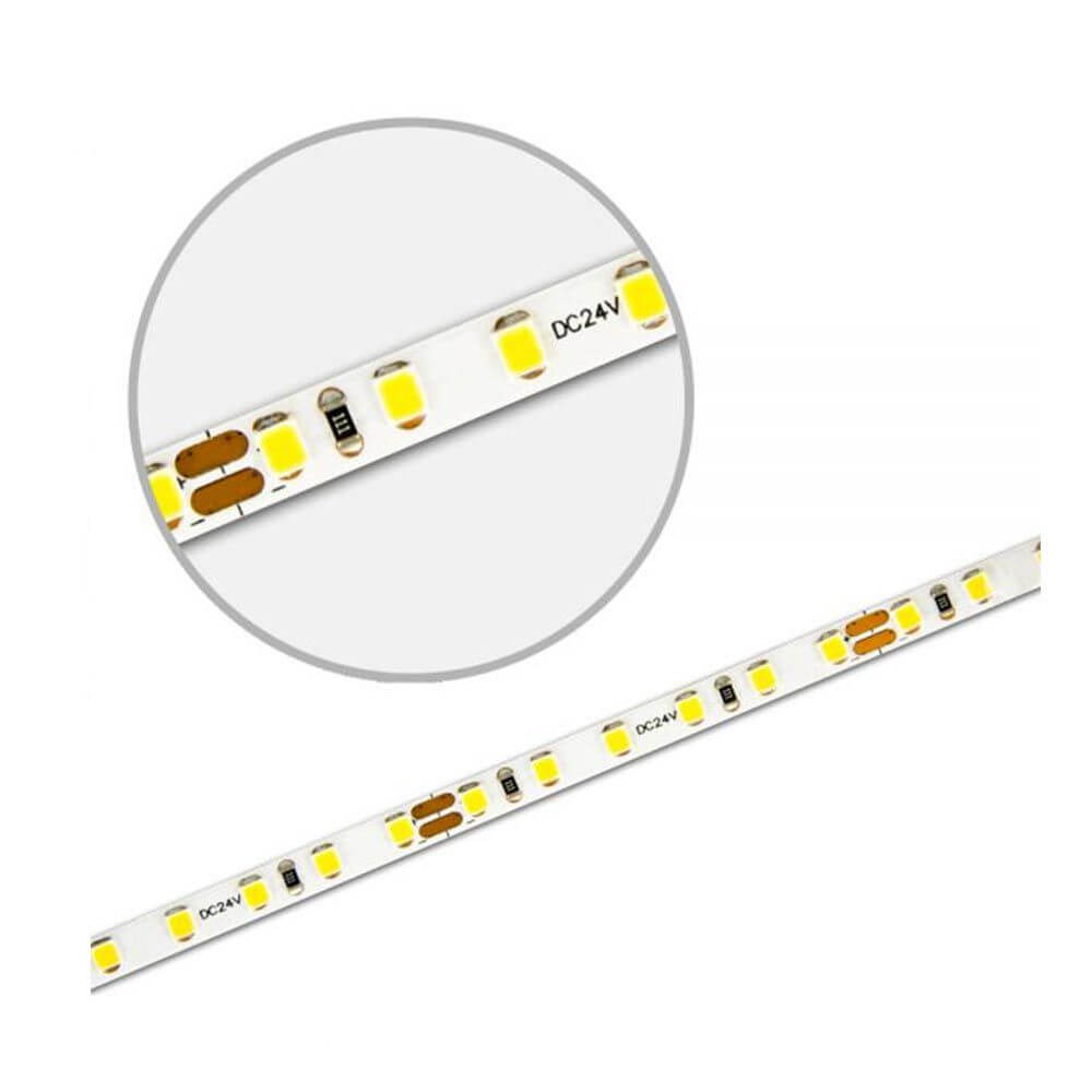 LED-Strip 5m Micro 24V 144W Warmweiß mit SMD-Lichtern für homogene Lichtlinien.