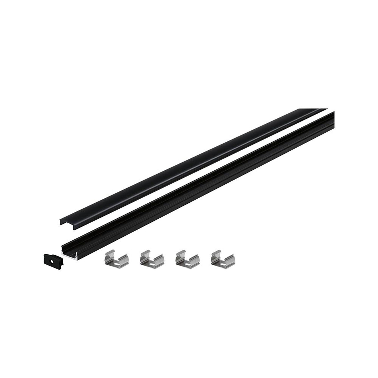 LED Strip Profil Base Schwarzer 2m Diffusor