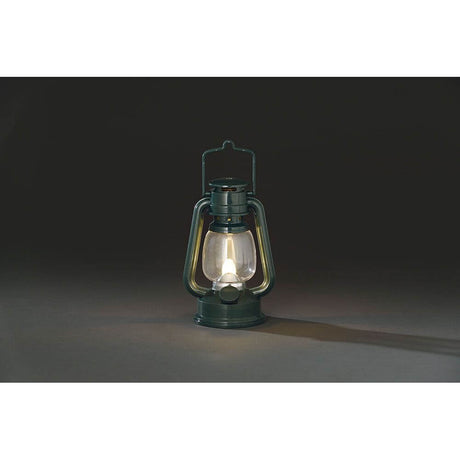 LED Sturmlaterne grün 1 Warmweiße Diode batteriebetrieben: nostalgische LED-Laterne mit sanftem Licht