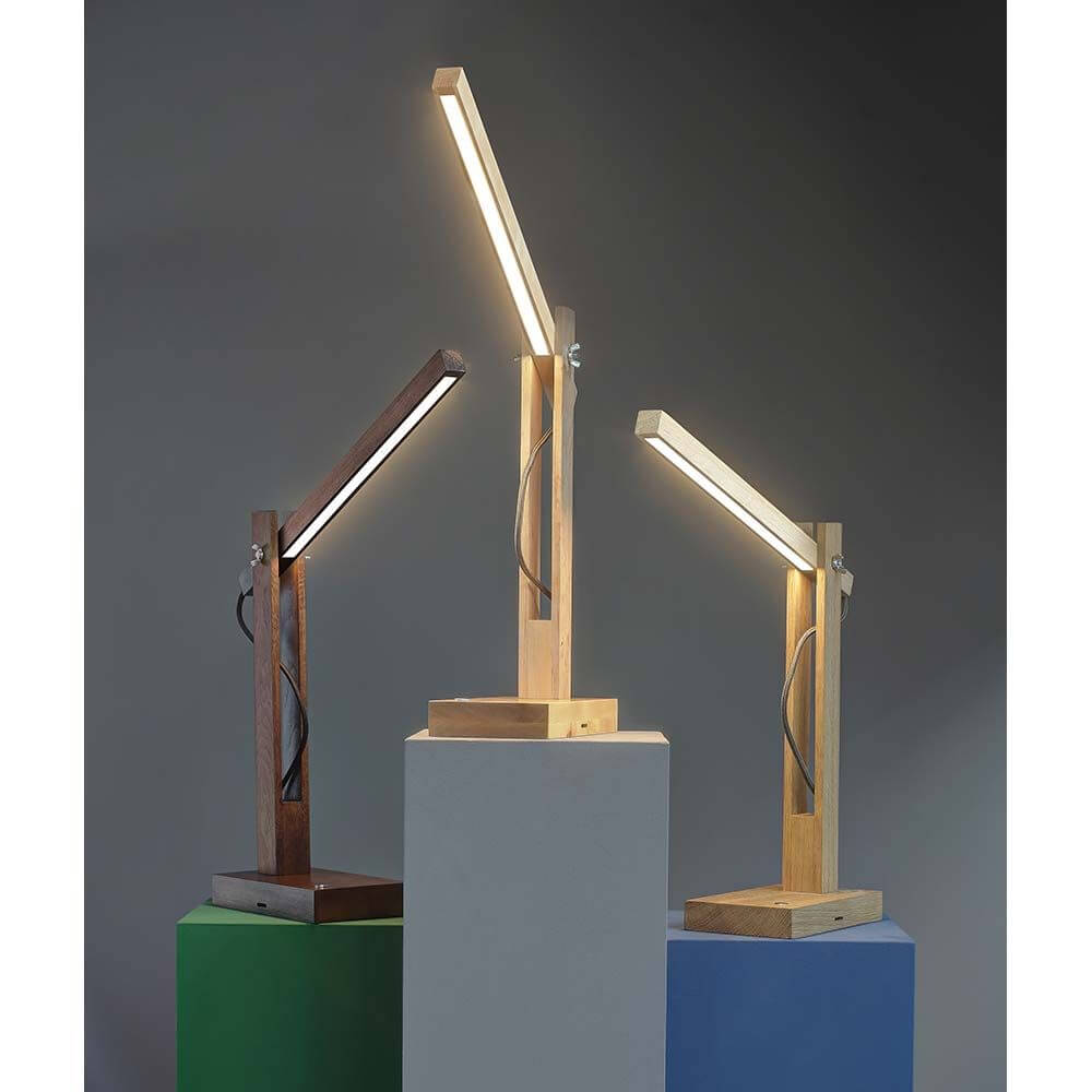 Moderne LED Tischlampen mit Touch-Dimmer in Eiche-Geölt, ideal für stilvolle Akzente.