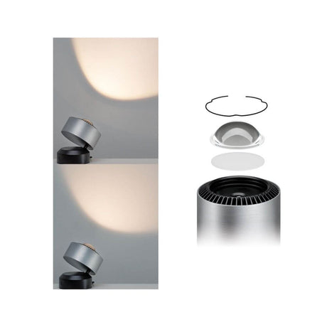 LED Aldan table lamp 3.5W with tilting base and fabric cable, ideal for indirect lighting effects.