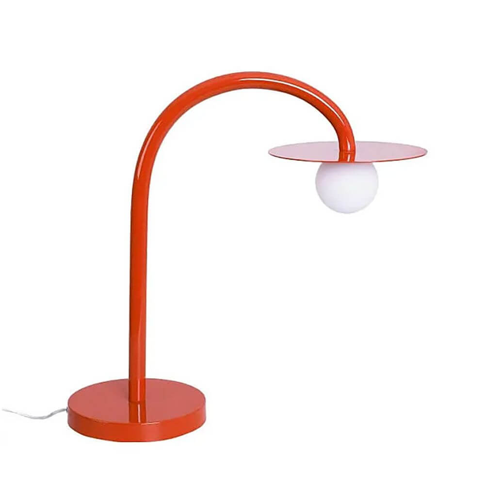 LED Tischleuchte Enigma 3000K – Moderne Tischleuchte in leuchtendem Rot mit elegantem Design.
