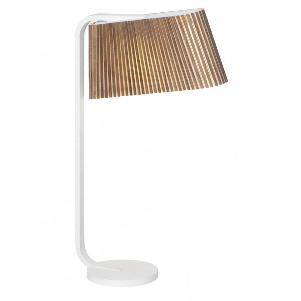 LED Tischleuchte Owalo 7020 aus Holz 50cm mit einzigartigem Lampenschirm aus Holz.