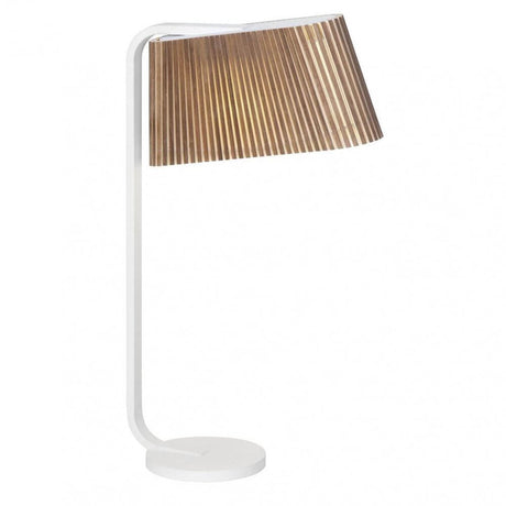 LED Owalo 7020 table lamp made of wood, 50 cm, with unique wooden lampshade.