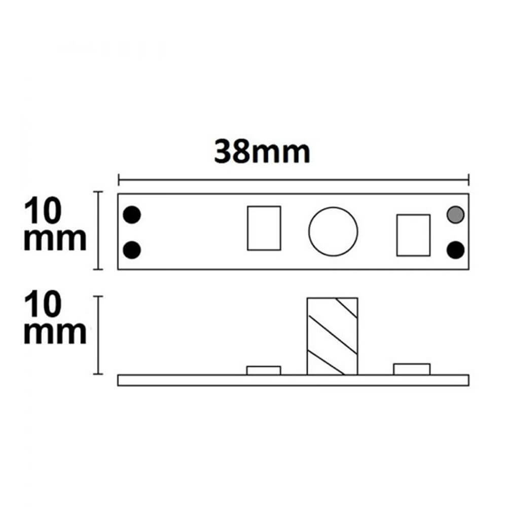 LED Touch Dimmer für Profile bis 10mm 12 - 24V technische Zeichnung mit Abmessungen.