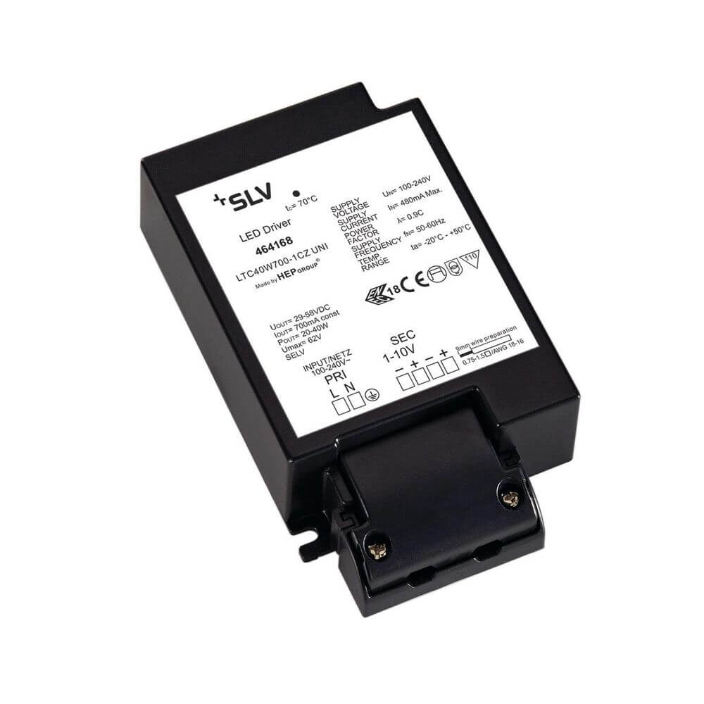 LED-Treiber 40W 700mA inkl. Zugentlastung für LED-Anwendungen und Konstantstromversorgung.